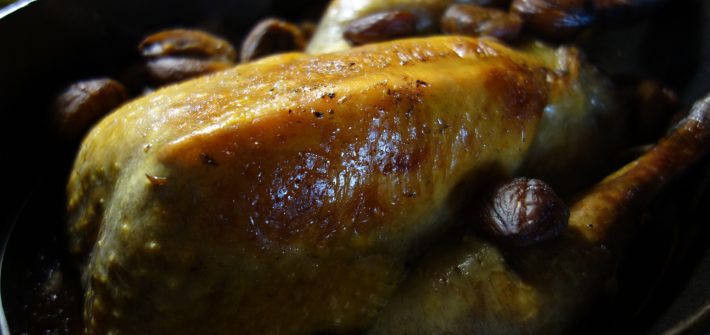 ホロホロ鳥の丸焼き